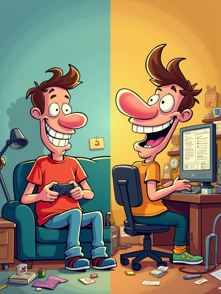 Gamer Developer Cartoon